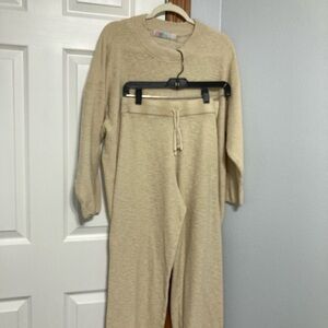 Free People Cream Jumpsuit